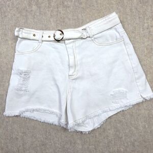 Shoe Fly Distressed Shorts Size‎ Medium White Cowgirl Festival